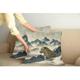 thumbnail image 2 of Ambesonne Leopard Throw Pillow Cover 2 Pack, Boho Mountains and Wild Cat, 20", Cadet Blue and Sand Brown, 2 of 7