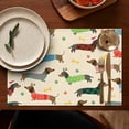 thumbnail image 5 of Colorful Funny Dachshund Summer Placemats Table Placemats Set Of 4-Linen Kitchen Washable Placemats Table Mats 11.8"x17.7"Non-Slip Heat Resistant, 5 of 6