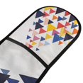 thumbnail image 4 of Yayeee Double Oven Mitt Kitchen Heat Resistant Baking 35" x7" Quilted Glove, White Abstract Triangles, 4 of 6