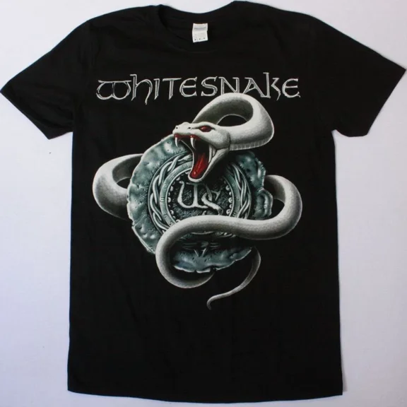 Reprint Rare WHITESNAKE WHITE SNAKE Black Men T-shirt S-234XL E499