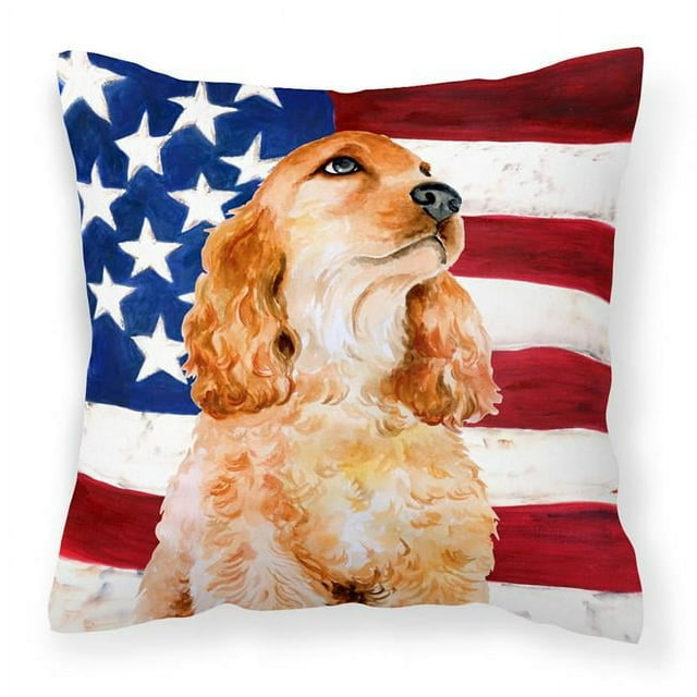 Carolines Treasures BB9706PW1818 Cocker Spaniel Patriotic Fabric Decorative Pillow