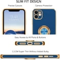 thumbnail image 6 of iPhone 11 Case, iPhone 11 Phone Case Electroplated iPhone 11 Case with 360° Ring Holder Kickstand Soft TPU Car Mount Supported Shockproof Protective Plating iPhone 11 Case Cover, Navy Blue, 6 of 15