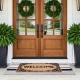 thumbnail image 2 of A1HC Coir Welcome Mat and Black & White Striped Cotton Rug Combo Set, 24"x36" & 24"x51", Hand-Woven Washable Entryway Décor, 2 of 7