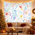 thumbnail image 3 of Wildflower Meadow with Poppies and Daisies in Soft Watercolor, Whimsical Boho for Nature Lovers, Botanical Wall Art Housewarming Gift Tapestry Wall Hanging for Bedroom and Living Room, 3 of 7