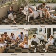 thumbnail image 7 of DEORAB Jute Outdoor Rug 8x10 Checkered Jute Rug Polyester Machine Weave Easy-Cleaning Non Slip Geometric Carpet Patio Backyard Porch Deck Balcony Zigzag Diamond, 7 of 7