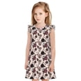 thumbnail image 1 of Vsdgher Rétro Rouge Noir Roses pour Filles Chemises de Nuit Manches Courtes à Volants Robe de Nuit Pyjama pour Fête Pyjama-Grand, 1 of 6