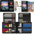 thumbnail image 1 of TEMOGU-Art Set, 140 Pieces Drawing and Painting Supplies, Colored Pencils, Watercolor, Sketchbook, Coloring Book with Case, 1 of 4