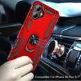 thumbnail image 2 of Compatible For Apple iPhone 16 Plus 6.7 inch Ring Kickstand Phone Cover Case - SHRG Red, 2 of 4