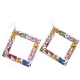 thumbnail image 3 of Grandes Pendientes de Gancho Cuadrado Hueco Cuelgan de Acrílico Joyería de Mujeres Regalo para Mujeres Sunnimix Pendientes pendientes, 3 of 8