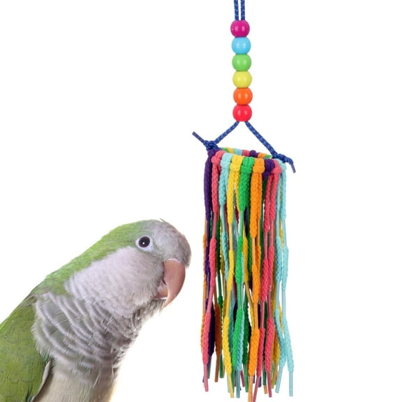 Super Bird Creations SB1202 Small Rainbow Aglets Bird Toy - Satisfies Chewing and Preening Instincts of Parrots Ringnecks, Medium Conures, Quakers - Encourages Curiosity - Ideal for Medium Bird Size
