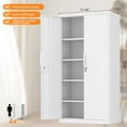 thumbnail image 3 of Metal Garage Storage Cabinet,72" Locking Tool Cabinet with Doors and 4 Shelves,Tall Metal Cabinets with Garage Storage Systems for Home Office,School,White, 3 of 16