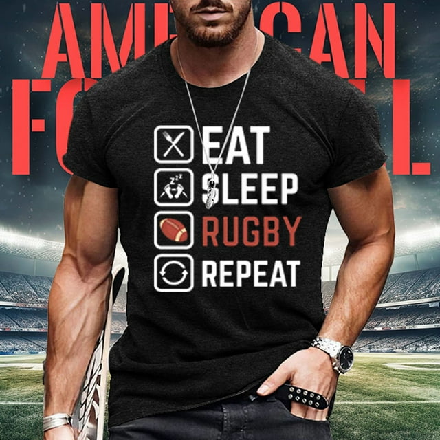 T-shirt de Rugby pour Hommes Fans de Sports Haut Décontracté - Tenues de Football Rétro pour Hommes T-Shirt d'Athlètes
