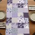 thumbnail image 5 of Table Runners 90 Inches Long Dress Scarves, Spring Floral Farmhouse Coffee/Dining/Kitchen Table Runner for Living Room, Dark Purple Flowers Patchwork Grid Bohemia 13x90 Inch, 5 of 9