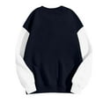 thumbnail image 4 of Htigea Womens Pullover Sweatshirts Patchwork Long Sleeve Fleece Crewneck Tops Lightweight Outdoor Athletic Shirts Navy XXL, 4 of 5