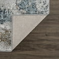 thumbnail image 4 of Hauteloom Liverpool Modern Abstract Bedroom Living Room Small Area Rug - Boho Carpet - Contemporary Bohemian Farmhouse - Blue, Light Grey, Dark Grey - 2' x 3', 4 of 12