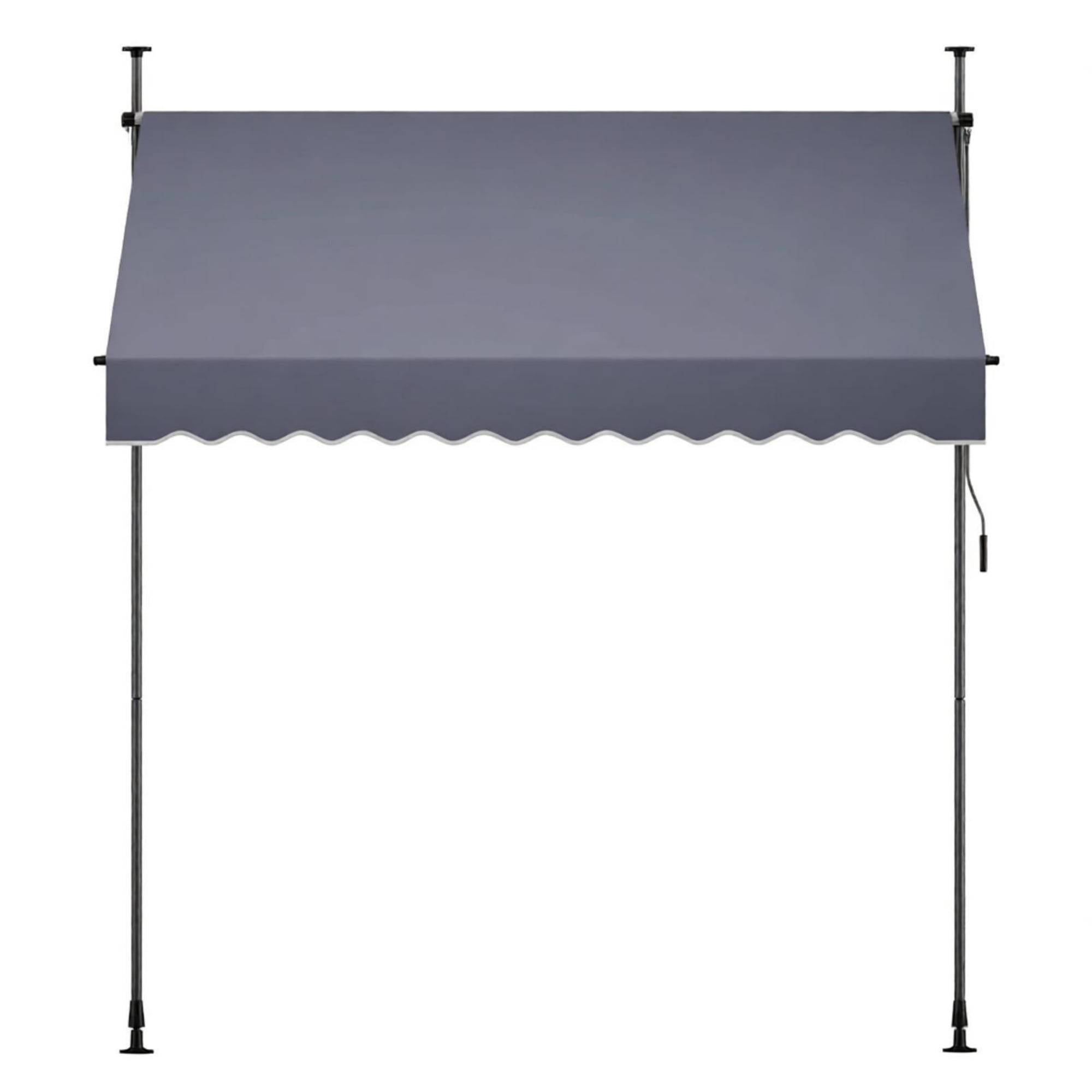 78" Manual Retractable Patio Awning, Height Adjustable Sunshade Canopy with Crank Handle for Backyard & Balcony