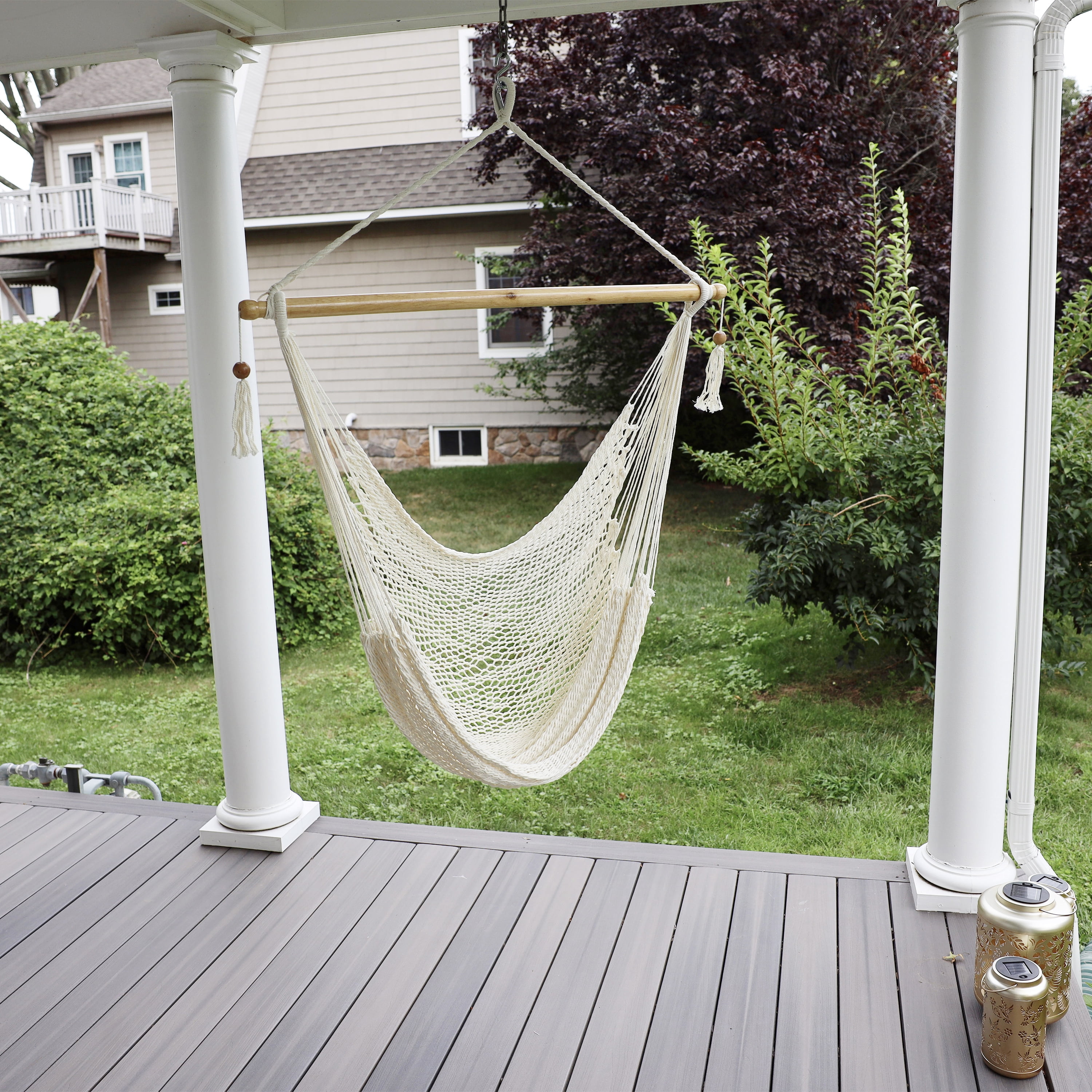 Bliss Hammocks Island Rope Hammock Chair w/ Spreader Bar - Natural, 60" L x 40" W