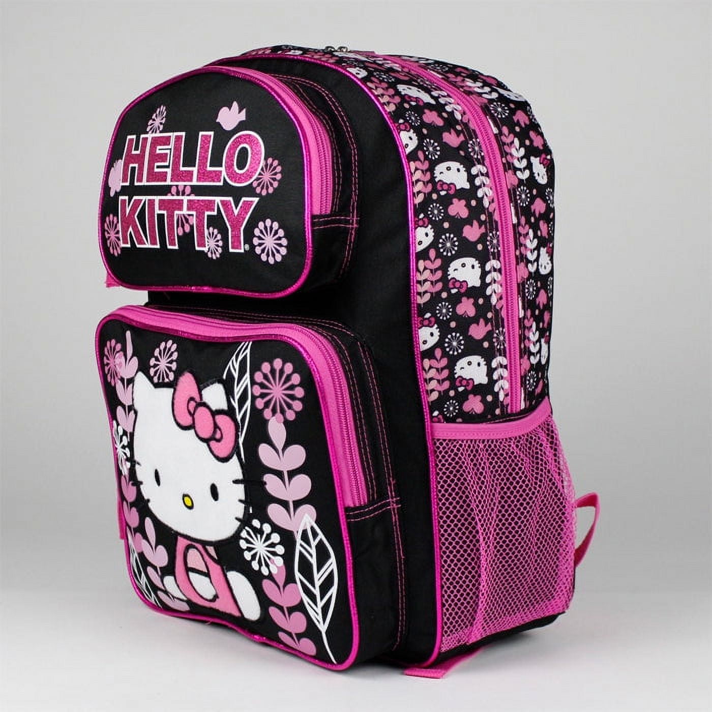 Hello Kitty 16" Black and Pink Backpack - 3082213