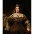 thumbnail image 2 of Rembrandt van Rijn 12x14 Black Ornate Wood Framed Double Matted Museum Art Print Titled: Juno (ca. 1662-1665), 2 of 5