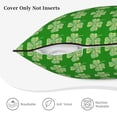 thumbnail image 5 of Velvet Decorative Throw Pillow Covers Set of 2, Soft Square Cushion Cover with Invisible Zipper Plaid Green Shamrocks Printing, 16"x16", 5 of 7
