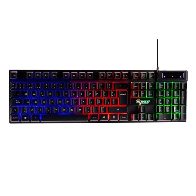 Teclado gamer Westminster Fagot membrana, alámbrico, conexión USB, negro