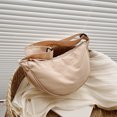 thumbnail image 4 of Bolsos de hombro para mujer, bolsos cruzados de nailon de media luna, bolsos de mano para niñas (caqui), 4 of 8