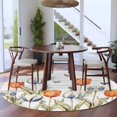 thumbnail image 4 of Orange Blue Tulip Round Area&nbsp;Rug 8ft Farm Watercolor Flower Butterfly Green Leaf Wood Grain Non-Slip&nbsp;Washable Circle Rugs Soft Felt Indoor Floor Mat for Bedroom Kitchen Living Room Bathroom, 4 of 9