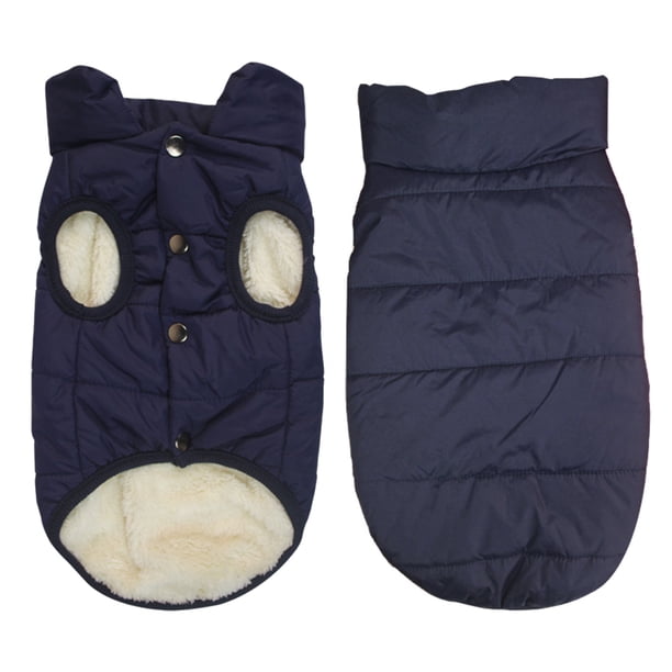 Chaqueta de invierno para perros a prueba de viento, chaleco cálido para perros, ropa para mascotas para clima frío con forro polar para perros pequeños, medianos y grandes, azul marino