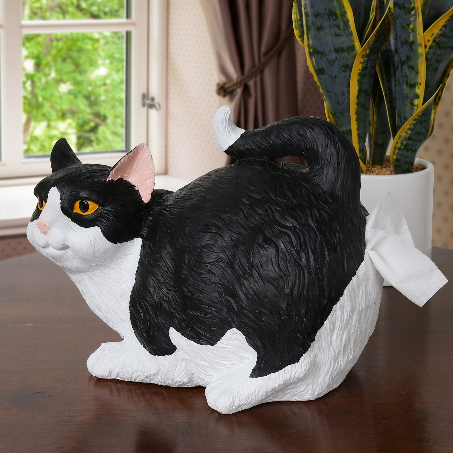 WHAT ON EARTH Cat Butt Tissue Holder - Orange Tabby Cat Square Tissue Box  Cover- Cute Bathroom Accessories - Resin Tissue Dispenser