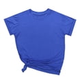 thumbnail image 5 of Delconic Womens Tops Summer Short Sleeve Ribbed Trim Crewneck T Shirts Spring Vacation Outfits Fashion Clothing Basic Tee Blue 2XL, 5 of 6