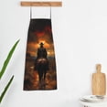 thumbnail image 3 of Uemuo Western Rainy Desert Cowboy Printed Bib Apron, Adjustable , Water and Oil Resistant, Cooking Kitchen Chef Apron for Women Men, 3 of 5