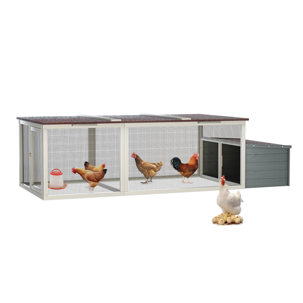 85" Large Chicken Coop with Run, Wooden Hen House with Nesting Box and Secure Lock, Outdoor Rabbit Hutch Poultry Cage with Waterproof Asphalt Roof for Backyard, Farm