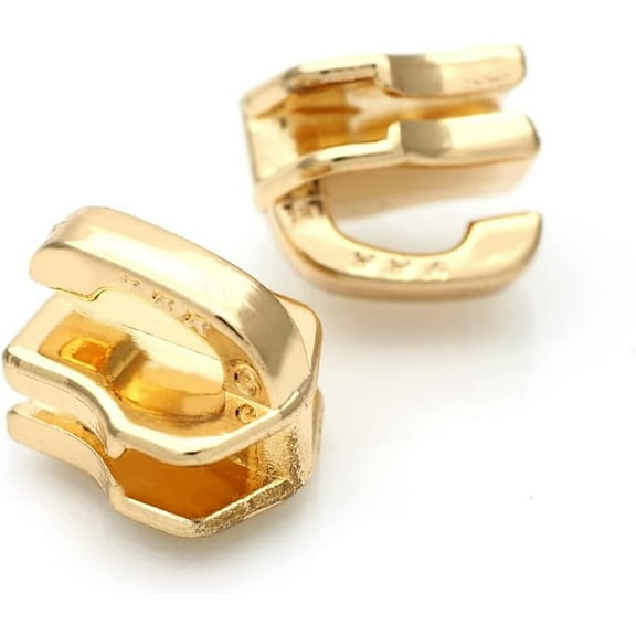 10pcs YKK Zipper Head Metal Slider Body Zipper Fastener (for Metal Teeth) (No. 3, Gold)