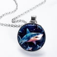 thumbnail image 2 of Starry Shark Elegant Glass Circular Pendant Women's Necklaces, 2 of 5