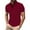 Red, variant on Afdoent Men's Polo Shirts Solid Color Versatile Male Leisure Loose Collar Button Open Collar Ribbed Sports Short Sleeve Shirt Casual Bussiness