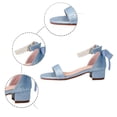 thumbnail image 5 of JAJAHO Girls Floral Princess Dress Shoes Low Heel Sandals Open Toe Hook And Loop Party Wedding Footwear For Little/Big Kids Lovely Shoes, 5 of 5