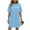 Light Blue, variant on QQZ Summer Dress for Women Crew Neck Short Sleeve Solid Basic T-Shirts Casual Midi Dresses with Pocket
