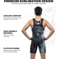 thumbnail image 3 of Exxact Sports Sublimated Men's Wrestling Singlet, High-Performance Powerlifting Singlet, Wrestling Singlets for Men (AXL, Black Lion), 3 of 7