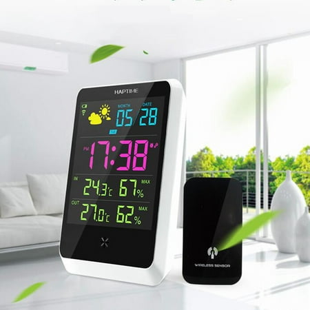 Color Wireless Weather Station with Outdoor Wireless Sensor With Support Clock Alarm Clock Weather Temperature Humidity