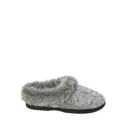 Dearfoams Women's Wide Width Space-Dye Cable Knit Clog Slippers