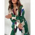 thumbnail image 5 of KelaJuan Women Pajama Set, Contrast Color Long Sleeve Shirt with Pants Sleepwear Loungewear Casual Outfit, 5 of 6