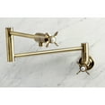 thumbnail image 2 of Kingston Brass KS4103BEX Essex Two-Handle 1-Hole Wall Mount Pot Filler Faucet in Antique Brass, 2 of 8