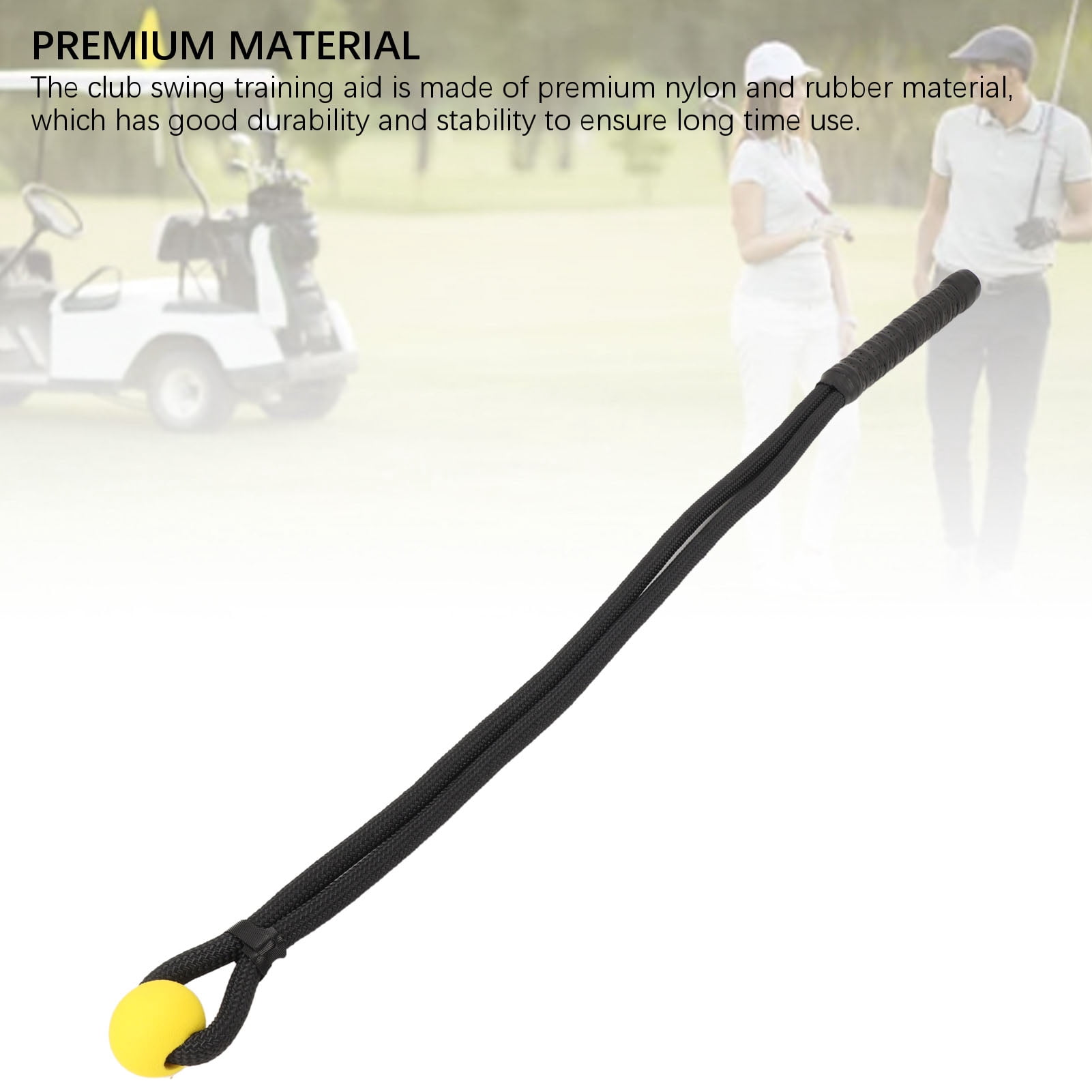 Rupoun Golf Swing Training Aid Nylon Rubber Comfortable Grip Club Swing Rope for Correcting Posture Black