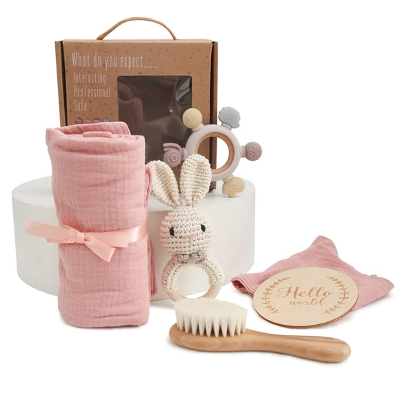 Set de regalo para bebés EERKEOD Newborn Essentials con manta y sonajero