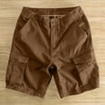 thumbnail image 5 of Fanxing Men's Pockets Cargo Shorts Below Knee Twill Long Shorts Work Short with Multi-Pockets Men Shorts 9 Inch Inseam Capri Pants （No Belt） Brown,L, 5 of 6