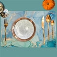 thumbnail image 6 of Turquoise Teal Placemats Set of 6, Marble Placemats, Vinyl Dining Teal Placemats Washable, Square Table Mats Set 17.5 x11.6 Inch, Heat Resistant Mats for Home Kitchen Holiday Decoration, 6 of 6