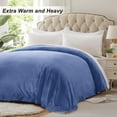thumbnail image 6 of Sherpa Fleece Queen Size Blanket for Bed - Extra Warm and Heavy Thick Blankets for Winter, Super Soft 500GSM Plush Blanket, 90"X 90" Washed Blue, 6 of 14
