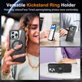 thumbnail image 4 of Dteck for Apple iPhone 15 Pro with Magnetic Invisible Stand Military Drop Protection Case, Shockproof Compatible with MagSafe Slim Rugged Matte Ring Holder Holder Phone Case for Men Women, black, 4 of 7