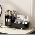 thumbnail image 2 of Organizador de maquillaje giratorio de 360°, color negro, para tocador y baño, compacto, acceso sin esfuerzo, ideal para dormitorios, 2 of 5