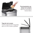 thumbnail image 3 of Bote de basura Inteligente con Sensor Automatico para cocina baño oficina Acero Inoxidable 50 L con tapa EKO Mirage EKO EK9278TMT-50L, 3 of 5